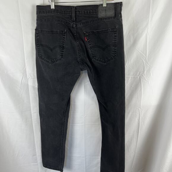 Levi's Men's 512 Slim Fit Taper Jeans Size 34x30 Black Denim Mid Rise - Picture 4 of 9